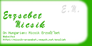 erzsebet micsik business card